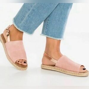 NWOT Toms Espadrilles size 8.5 Clara blush suede nude Boho cottagecore comfy